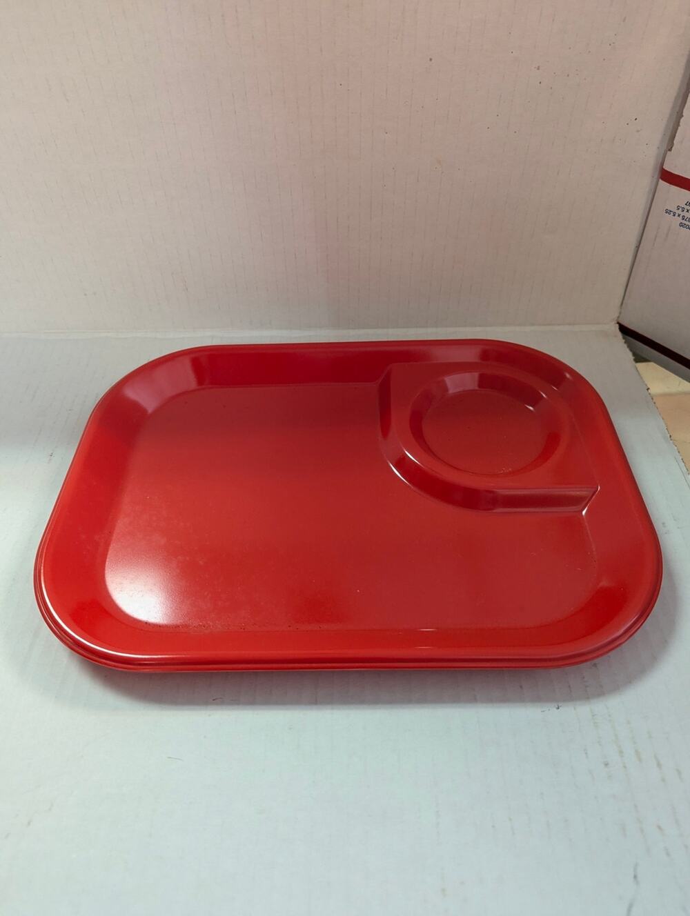 NOS Red Rubbermaid Snack Serving tray sandwich plate